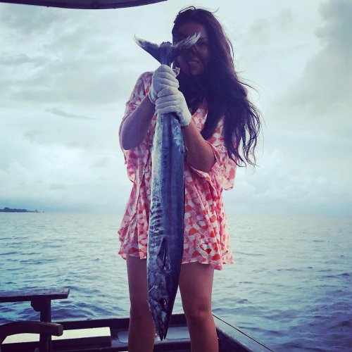 Ирина Дубцова увлеклась рыбалкой на Мальдивах