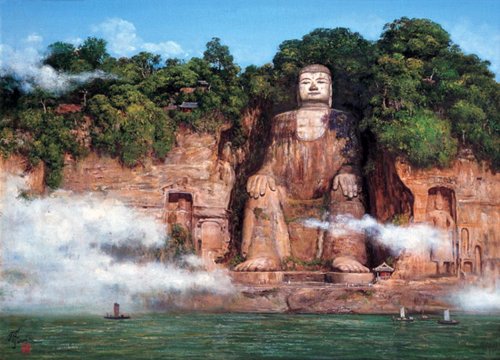 Одна из самых больших статуй Будды начала трескаться