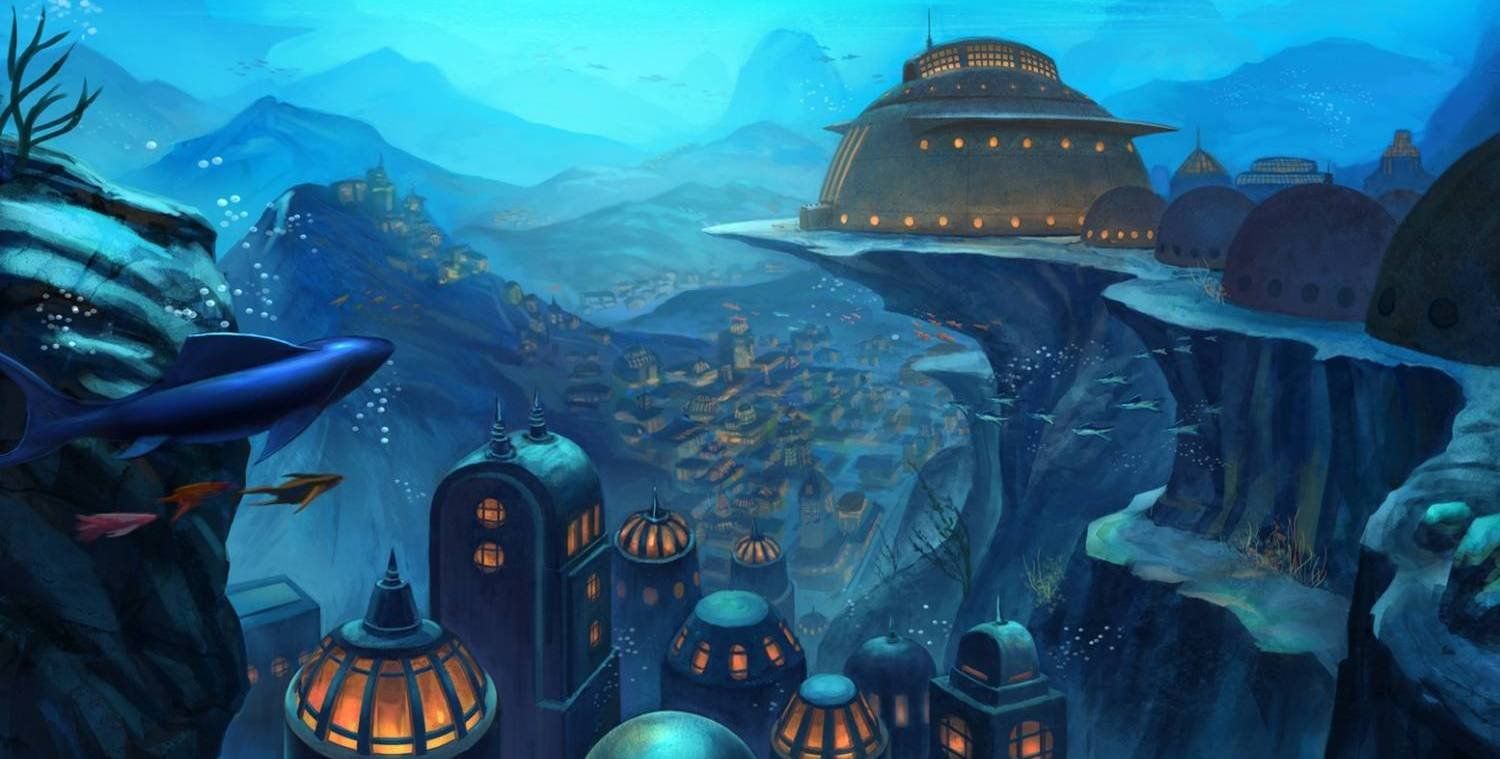 Игра жизнь планет. Подводные цивилизации. Фантастический подводный город. Подводный сказочный город. Город под водой.