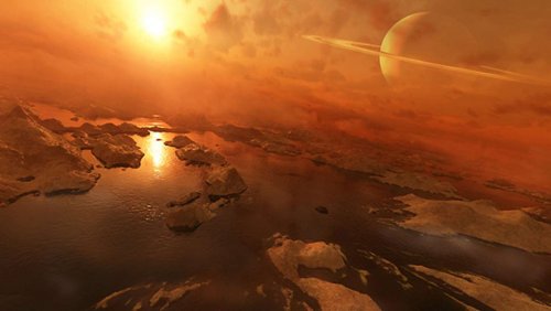 Ученые: Кольца вокруг озер Титана могут состоять из инопланетных кристаллов