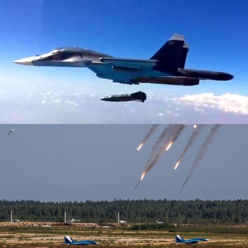 Появилось видео взрыва бетонобойной штурмовой бомбы, сброшенной Су-34