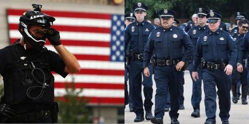 На протестах в США полицейский засветил руку с тату «Россия»