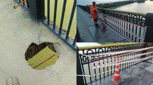 Дыра на Ленинградском мосту Омска заделана сразу после жалобы местной жительницы