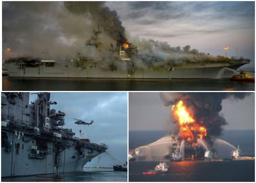 Die Welt: Затопление горящего корабля ВМФ США грозит крупной экологической катастрофой